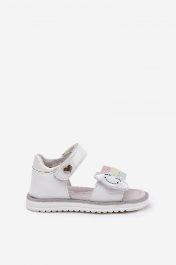 Sandales pour enfants avec attaches adhésives couleur blanche Orailla 2