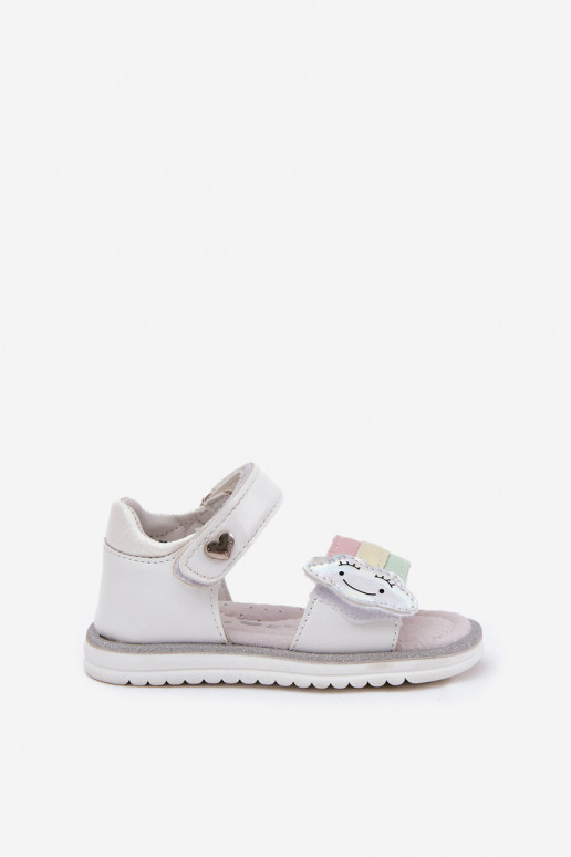 Sandales pour enfants avec attaches adhésives couleur blanche Orailla Sandales pour enfants avec attaches adhésives couleur blanche Orailla