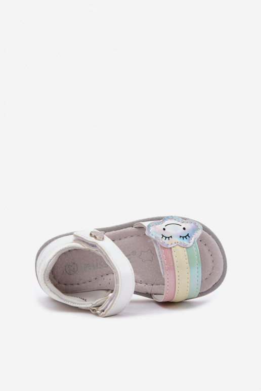 Sandales pour enfants avec attaches adhésives couleur blanche Orailla Sandales pour enfants avec attaches adhésives couleur blanche Orailla