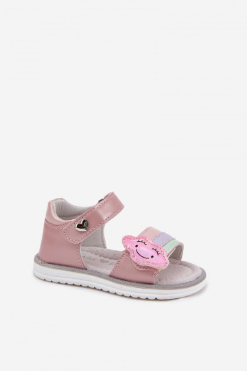 Sandales pour enfants avec attaches adhésives couleur rose Orailla