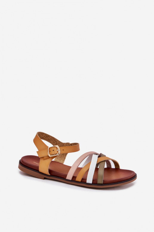 Sandales pour femmes Z Przeplatającymi Się Paskami Sergio Leone SK090H couleur jaune