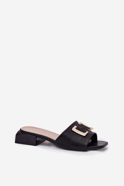 Style élégant Pantoufles pour femmes Klocke Ze couleur doréem Detalem Vinceza 62229 couleur noire Style élégant Pantoufles pour femmes Klocke Ze couleur doréem Detalem Vinceza 62229 couleur noire