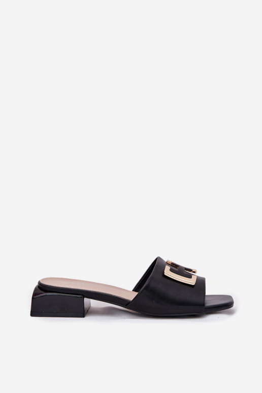Style élégant Pantoufles pour femmes Klocke Ze couleur doréem Detalem Vinceza 62229 couleur noire Style élégant Pantoufles pour femmes Klocke Ze couleur doréem Detalem Vinceza 62229 couleur noire