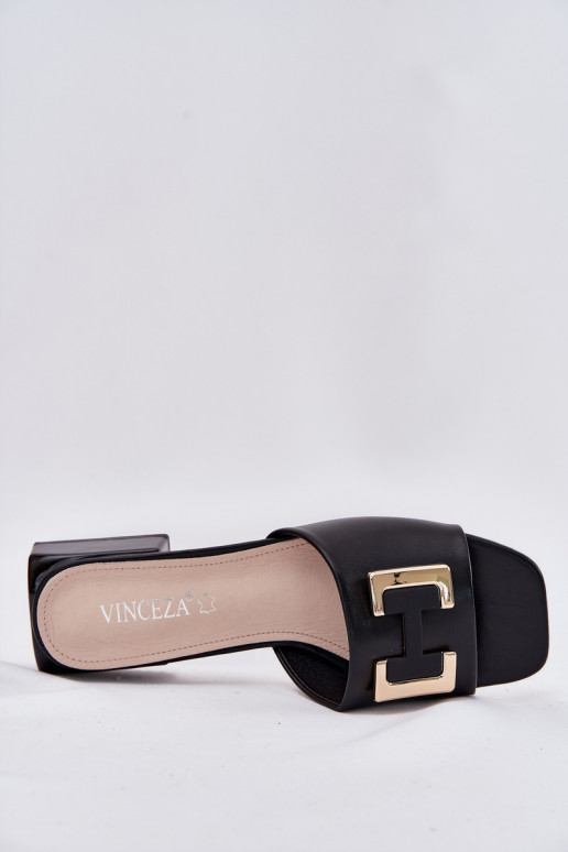 Style élégant Pantoufles pour femmes Klocke Ze couleur doréem Detalem Vinceza 62229 couleur noire Style élégant Pantoufles pour femmes Klocke Ze couleur doréem Detalem Vinceza 62229 couleur noire