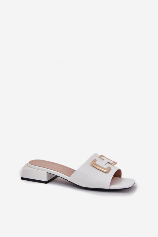 Style élégant Pantoufles pour femmes Klocke Ze couleur doréem Detalem Vinceza 62229 couleur blanche Style élégant Pantoufles pour femmes Klocke Ze couleur doréem Detalem Vinceza 62229 couleur blanche