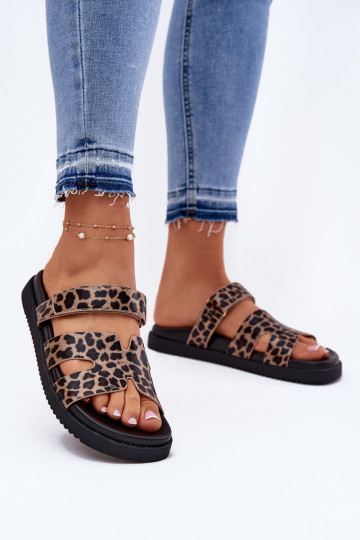 Pantoufles pour femmes Z avec fermoir adhésifem Vinceza 17401 avec des motifs en fourrure de léopard 2