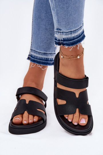 Pantoufles pour femmes Z avec fermoir adhésifem Vinceza 17401 couleur noire