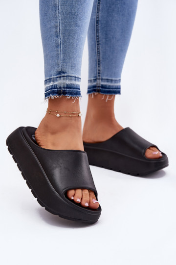 Chaussons légers femmes noirs avec plateforme, « Xalvania » 2