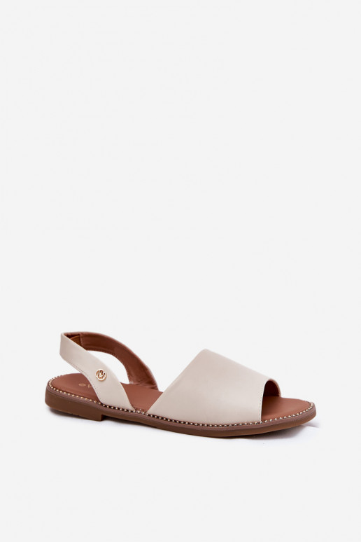 Sandales pour femmes avec des talons larges Eko Peau beige Dereka