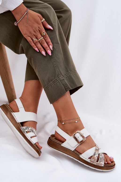 Sandales pour femmes avec boucles Inblu GS000056 couleur blanche Sandales pour femmes avec boucles Inblu GS000056 couleur blanche