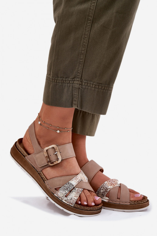 Sandales pour femmes avec boucles Inblu GS000056 beige