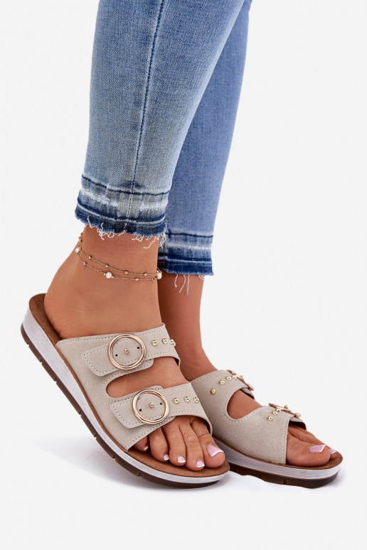 Pantoufles confortables pour femmes Inblu CP000054 beige