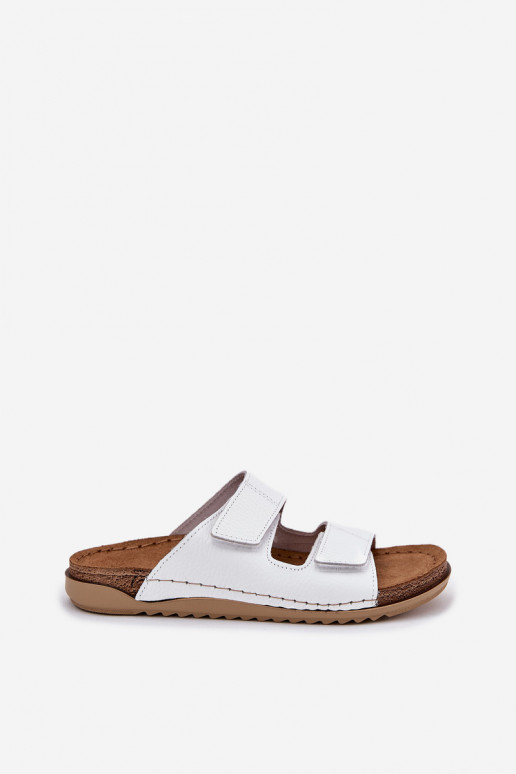 Pantoufles en cuir Féminin Inblu AA0005GU couleur blanche Pantoufles en cuir Féminin Inblu AA0005GU couleur blanche