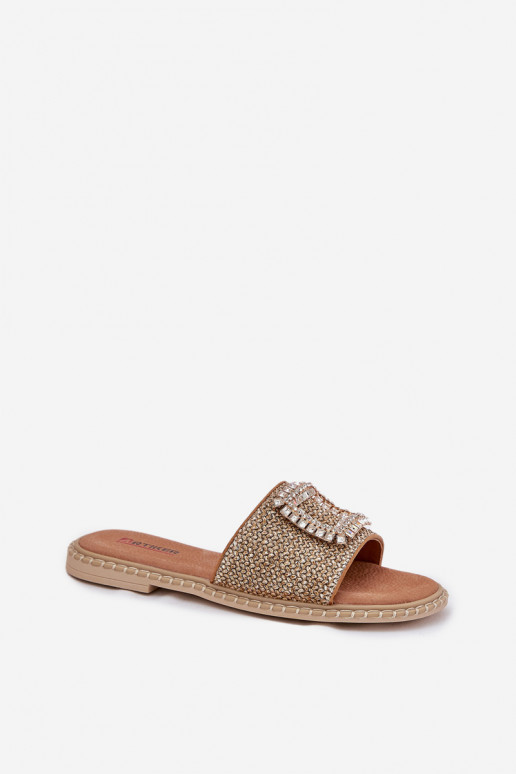 Chaussons Appartement pour femmes Avec tresse Et la décoration Artiker 56C1337 beige