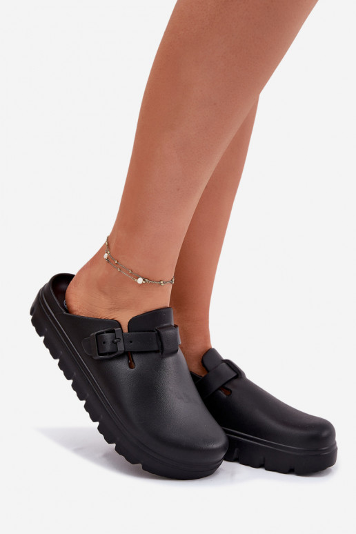 Pantoufles légères Pantoufles pour femmes avec des sangles I avec boucles couleur noire Larinie Pantoufles légères Pantoufles pour femmes avec des sangles I avec boucles couleur noire Larinie