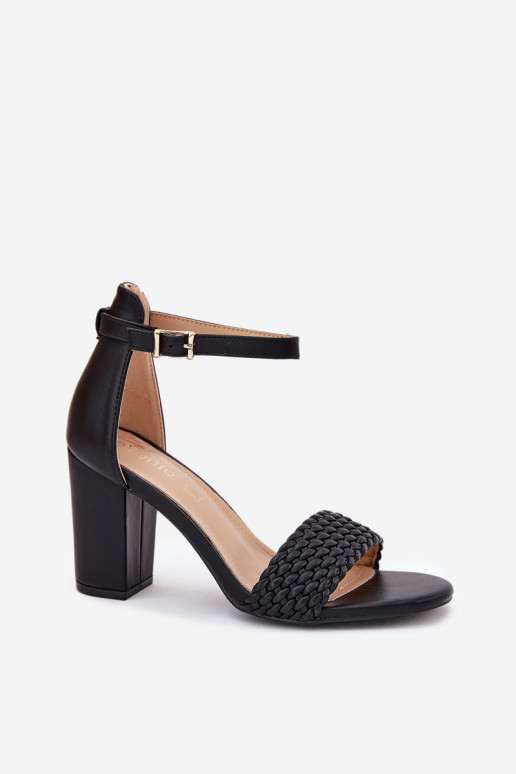 Sandales à talons hauts pour femme Avec sangle tressée couleur noire Asdine Sandales à talons hauts pour femme Avec sangle tressée couleur noire Asdine