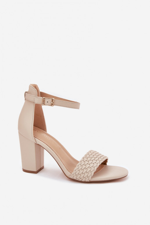 Sandales à talons hauts pour femme Avec sangle tressée beige Asdine Sandales à talons hauts pour femme Avec sangle tressée beige Asdine