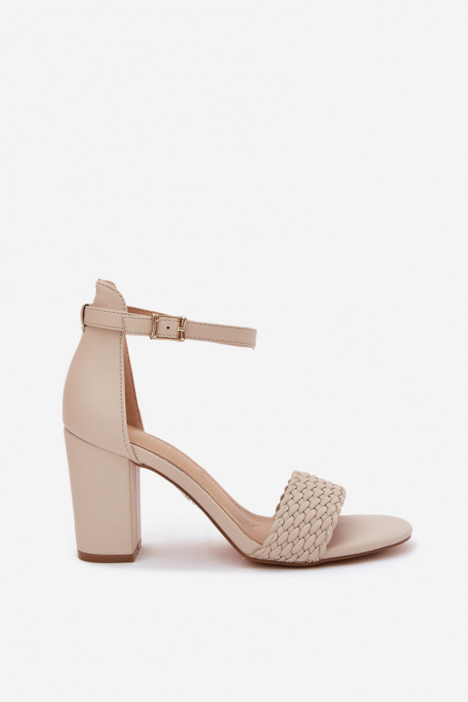 Sandales à talons hauts pour femme Avec sangle tressée beige Asdine Sandales à talons hauts pour femme Avec sangle tressée beige Asdine