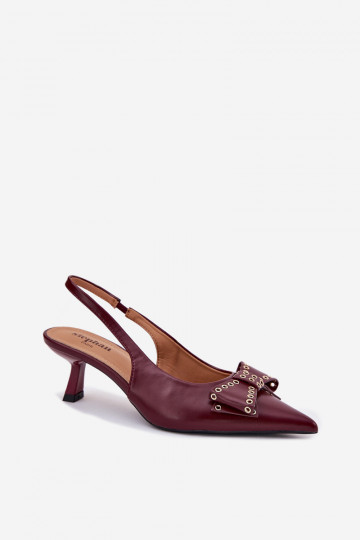 Chaussures à talons fins avec nœuds Folesca couleur bordeaux 2