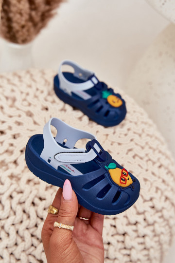 Sandales pour enfants avec fermetures auto-agrippantes Ipanema Summer XIV Baby 83615 couleur bleu foncé