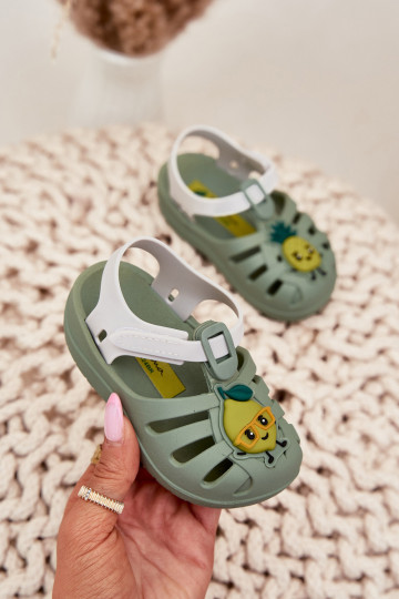 Sandales pour enfants avec fermetures auto-agrippantes Ipanema Summer XIV Baby 83615 couleur verte