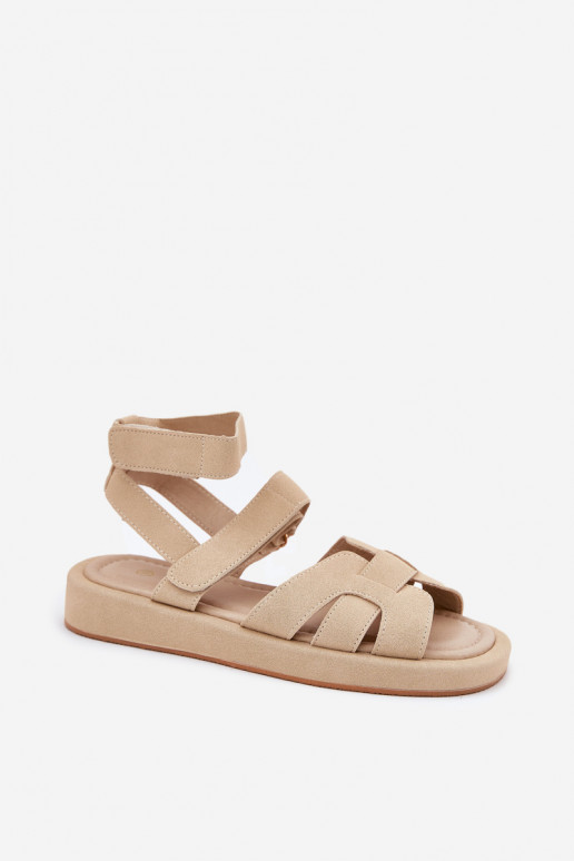 Sandales pour femmes Z avec fermoir adhésifami beige Uvissa