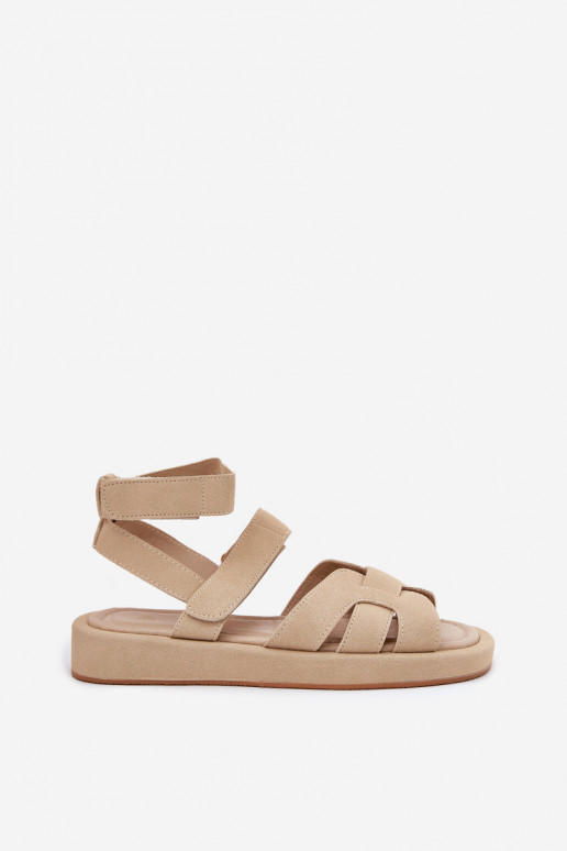 Sandales pour femmes Z avec fermoir adhésifami beige Uvissa