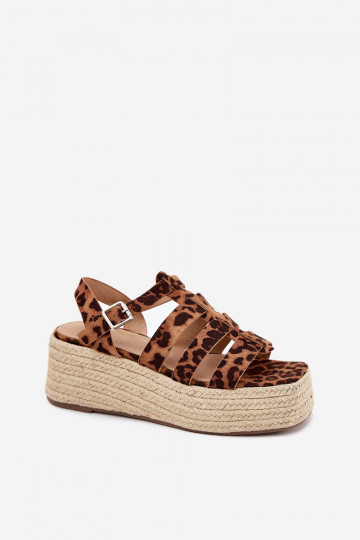 Sandales pour femmes avec lanières et éléments tressés Pardauss avec motifs léopard 2