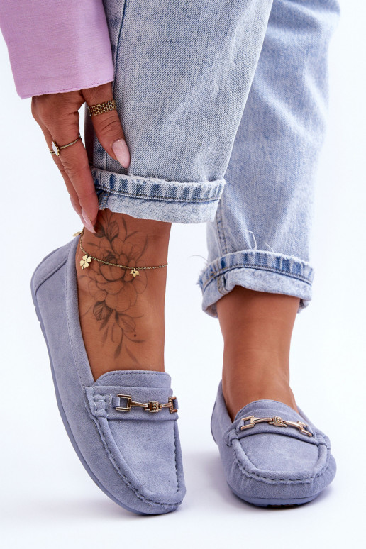 Féminin Mocassins classiques en daim couleur bleue Corinell