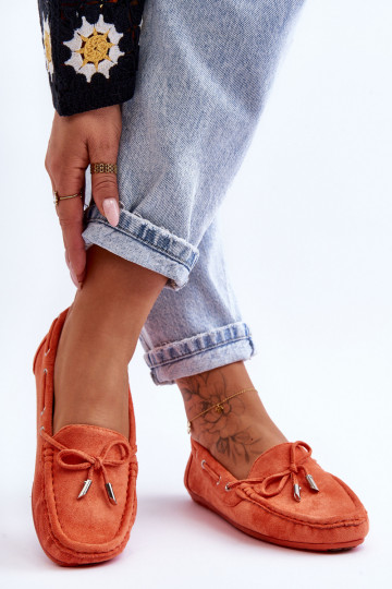 Mocassins élégants en daim couleur orange Si Passione 2