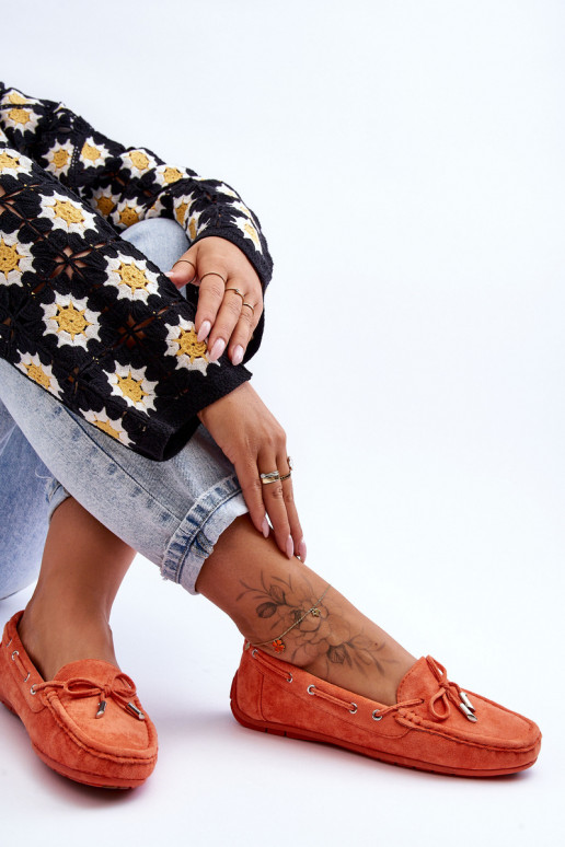 Mocassins élégants en daim couleur orange Si Passione Mocassins élégants en daim couleur orange Si Passione