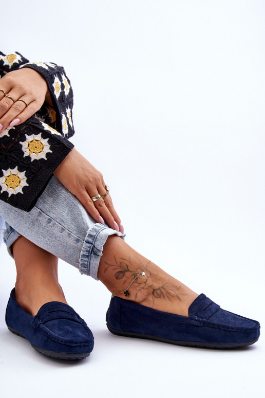 Mocassins élégants en daim bleu foncé Lenvie