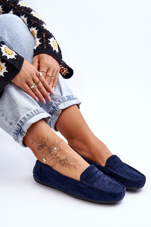 Mocassins élégants en daim bleu foncé Lenvie