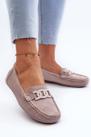 Féminin À la mode Mocassins en daim Couleur violette Rabell