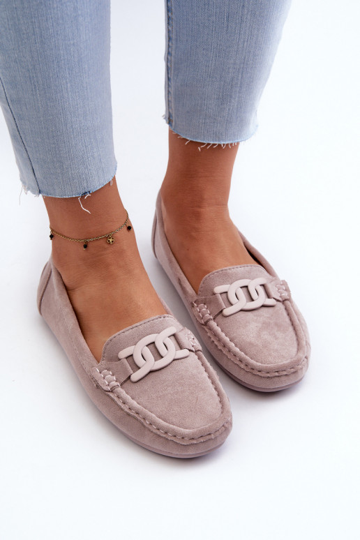 Féminin À la mode Mocassins en daim Couleur violette Rabell