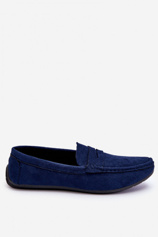 Mâle Mocassins en daim bleu foncé Il fautck
