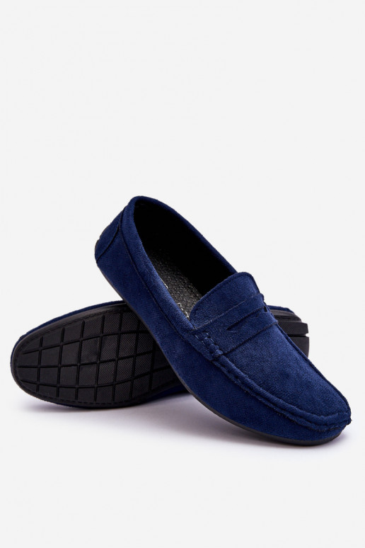 Mâle Mocassins en daim bleu foncé Il fautck