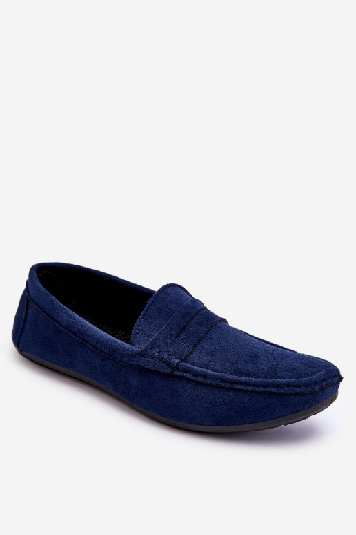 Mâle Mocassins en daim bleu foncé Il fautck