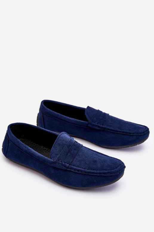 Mâle Mocassins en daim bleu foncé Il fautck