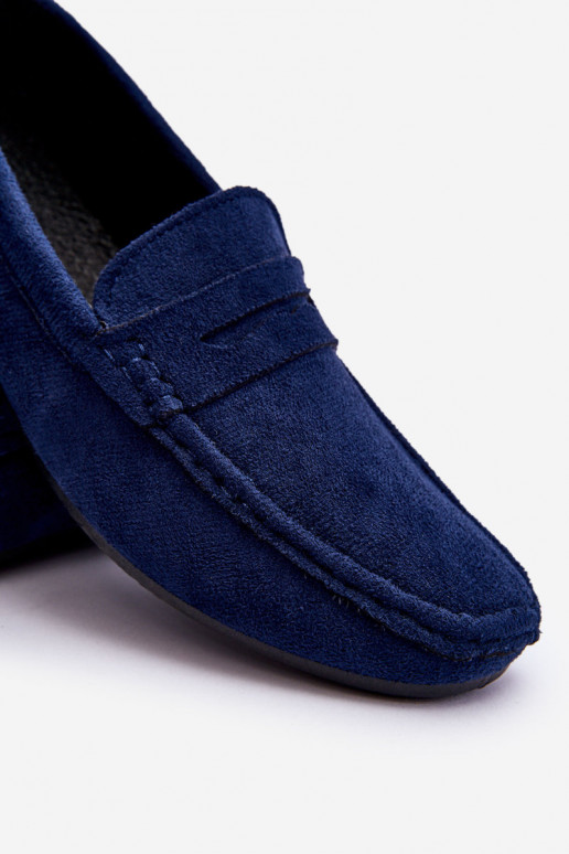 Mâle Mocassins en daim bleu foncé Il fautck