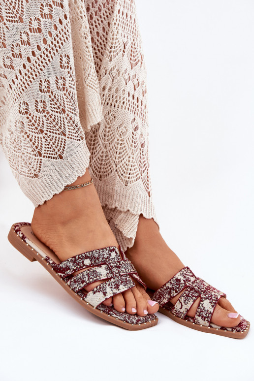 Décoré Chaussons avec des talons larges Bourgogne Anniles