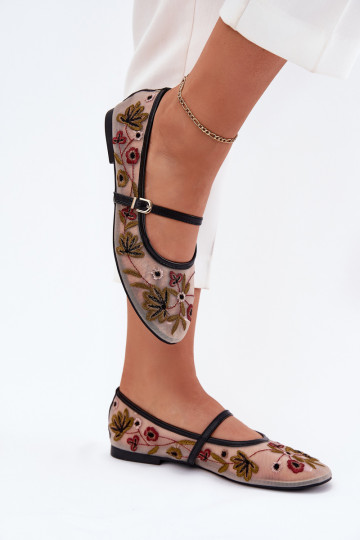 Ballerines Z Haftem I Bandesem couleur noire Lilindraen