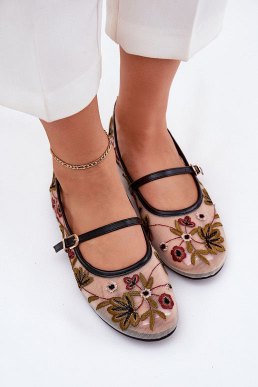 Ballerines Z Haftem I Bandesem couleur noire Lilindraen