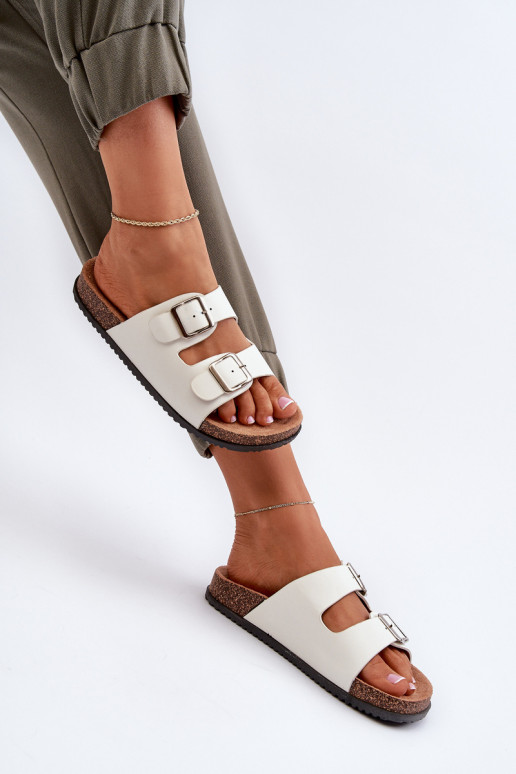 Pantoufles pour femmes avec boucles couleur blanche Oliena