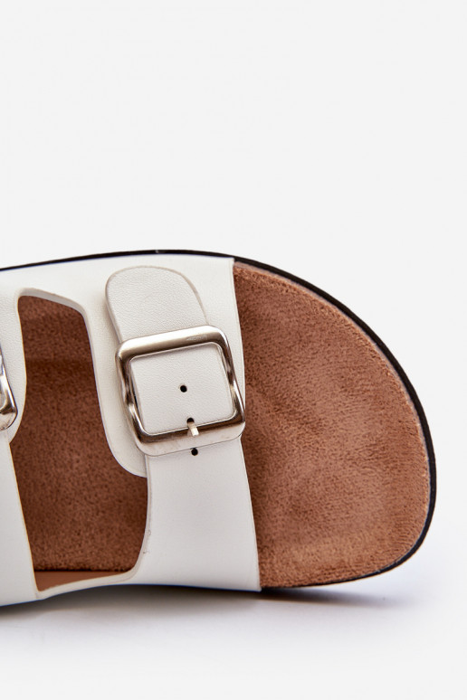 Pantoufles pour femmes avec boucles couleur blanche Oliena