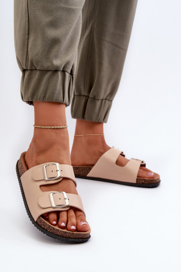 Pantoufles pour femmes avec boucles beige Oliena