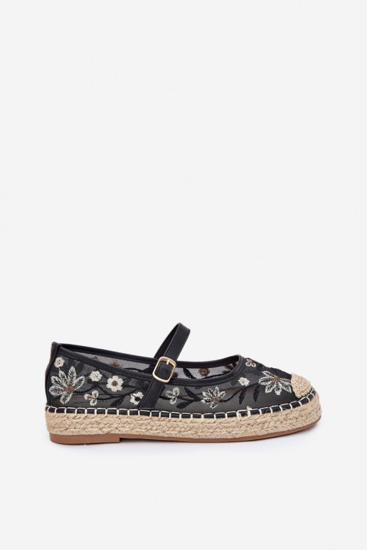 grille espadrilles Z Haftem avec une plateforme couleur noire Laxisa grille espadrilles Z Haftem avec une plateforme couleur noire Laxisa