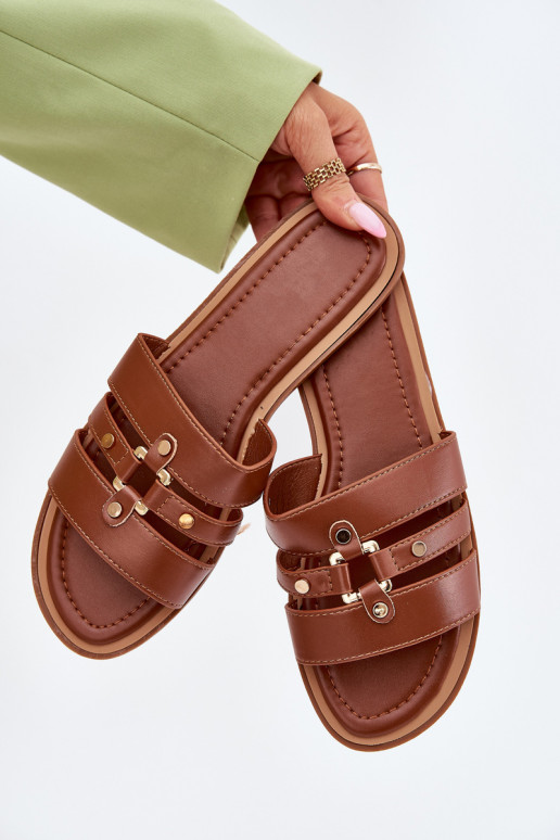 isocèle Pantoufles pour femmes Ze couleur doréem Detalem marron Noroti isocèle Pantoufles pour femmes Ze couleur doréem Detalem marron Noroti