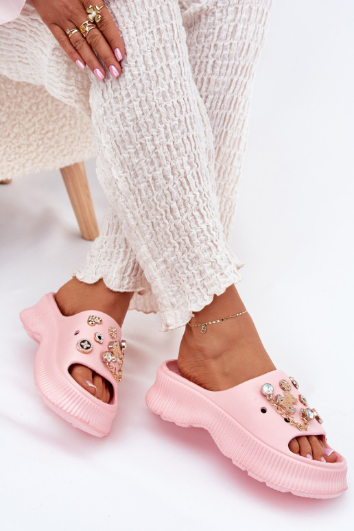 Pantoufles légères Pantoufles pour femmes Ze couleur doréemi Przypinkami couleur rose Hortiana Pantoufles légères Pantoufles pour femmes Ze couleur doréemi Przypinkami couleur rose Hortiana