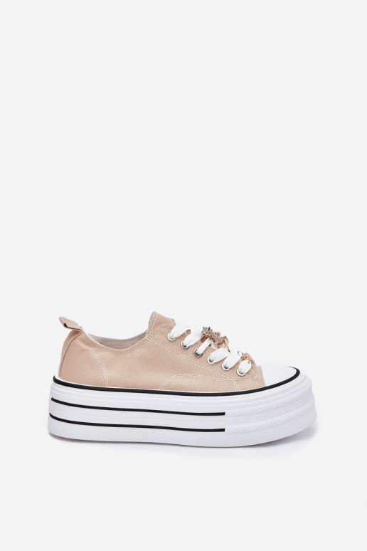 Chaussures de loisirs avec une plateforme Ze couleur doréemi Przypinkami beige Fiorina Chaussures de loisirs avec une plateforme Ze couleur doréemi Przypinkami beige Fiorina